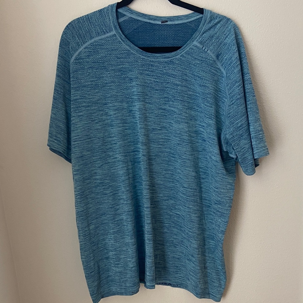 Lululemon Metal Vent Tech 2.0 Short Sleeve Shirt Blue Mens XXL